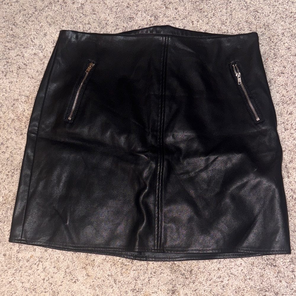 Forever 21 Black Leather Mini Skirt